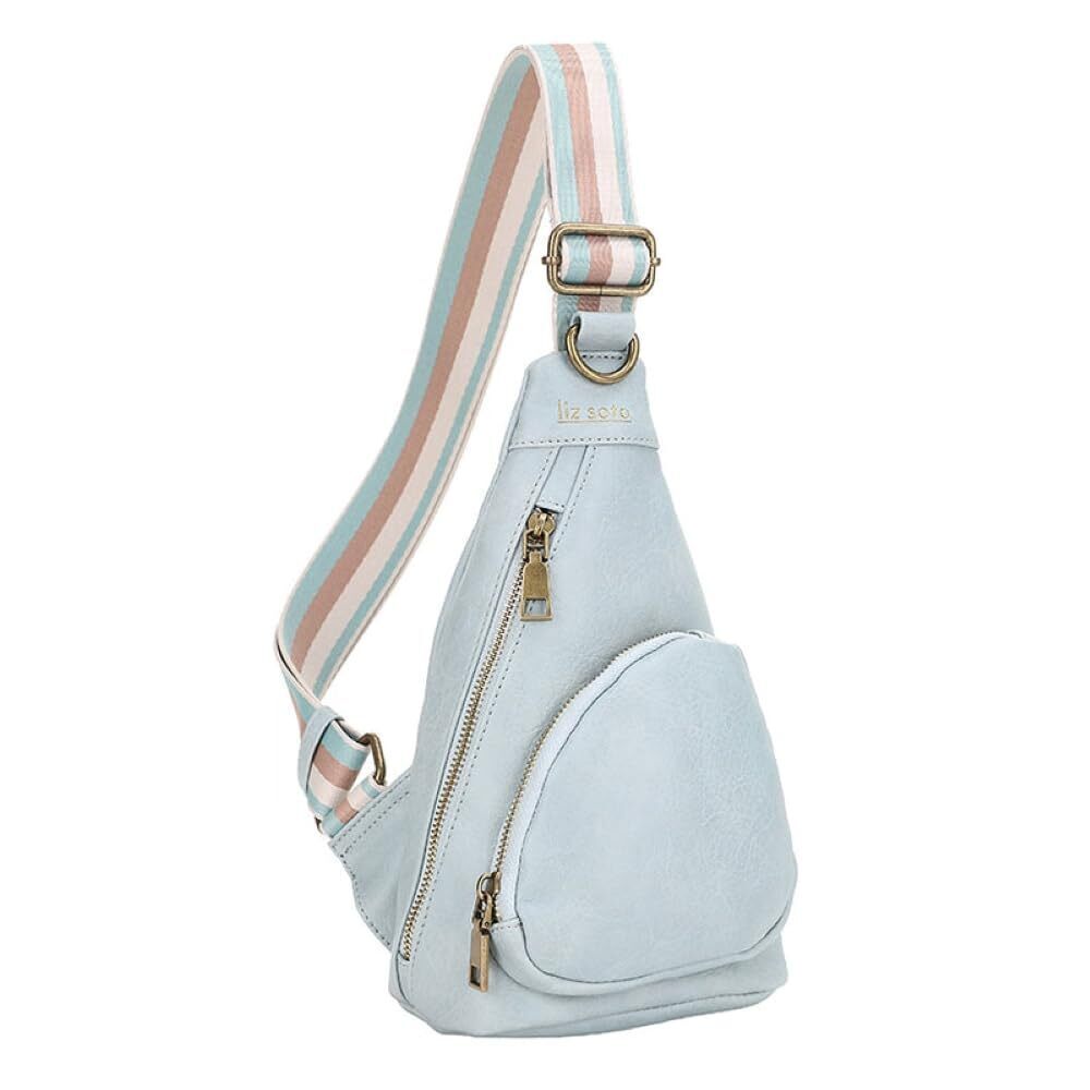 9224 Lori Sling Bag - Chest Bag in Ocean Vegan Leather Travel Sling Bag